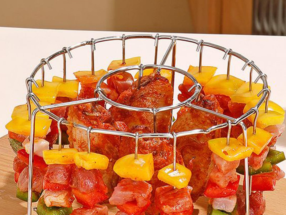 Parrilla para Air Fryer: soporte circular para brochetas colgantes