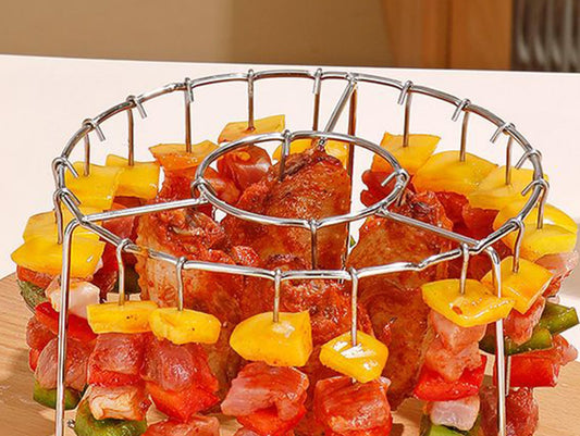 Parrilla para Air Fryer: soporte circular para brochetas colgantes